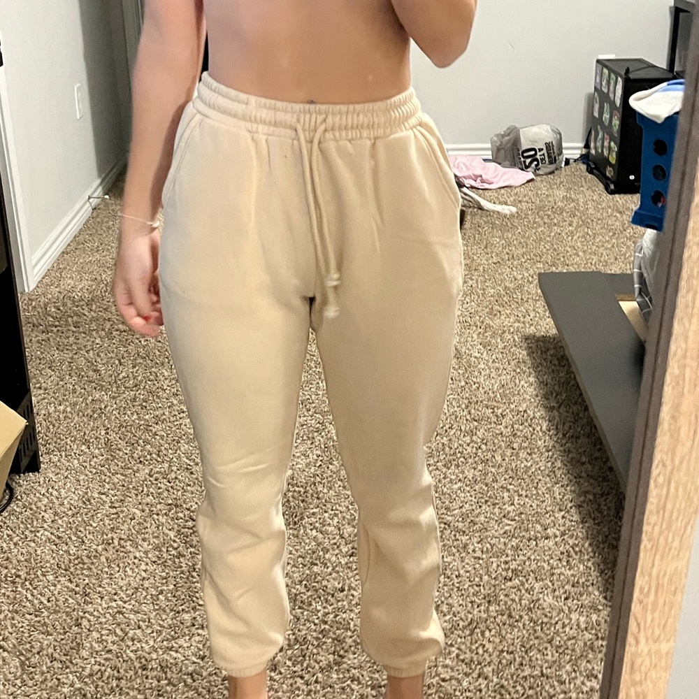 Beige sweatpants